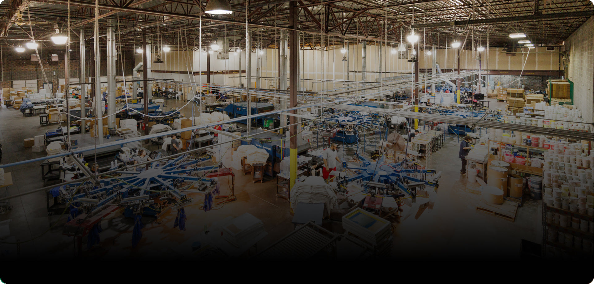 Image of the production floor at the Seen Merch Building