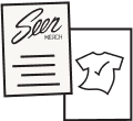 Icon showing seen merch at the top of a document
