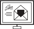 Icon with Seen merch logo and an envelope